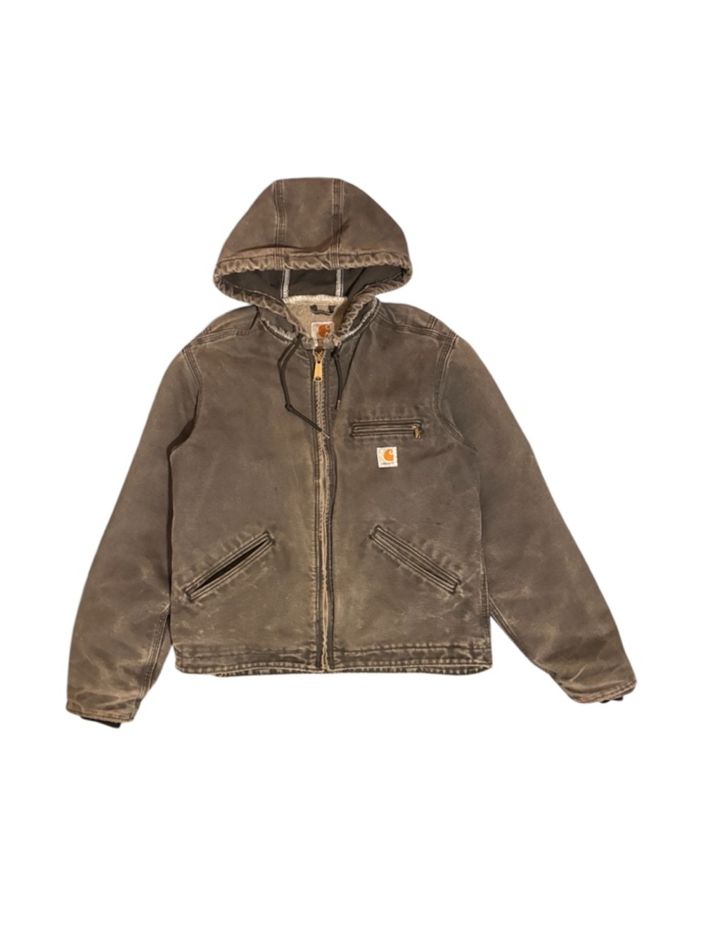 Vintage Carhartt black hoodie canvas Jacket size small
